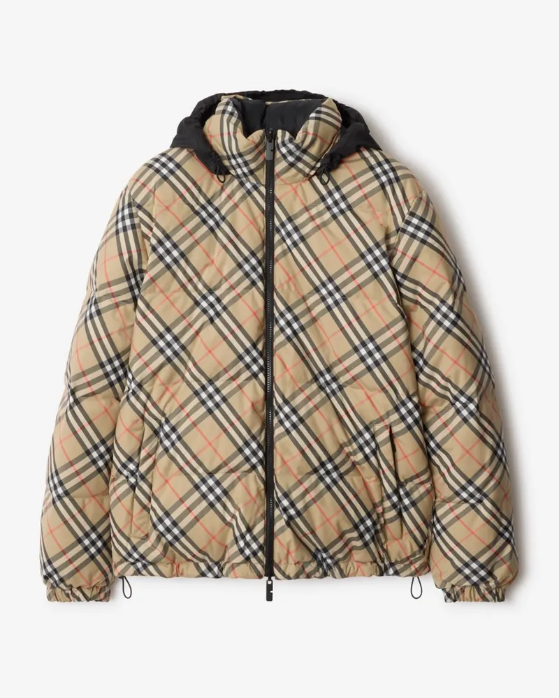 Burberry Wendbare wattierte Jacke „Snowdon“ in Check Sand
