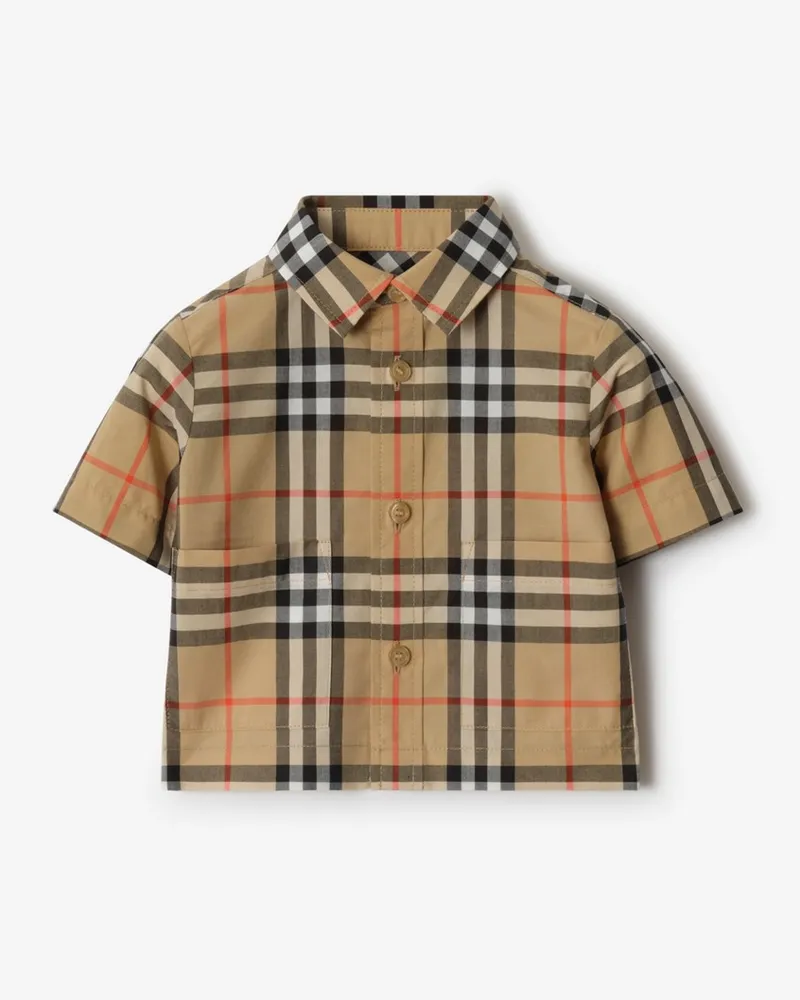 Burberry Zweiteiliges Set aus Baumwolle in Check , Size Sand