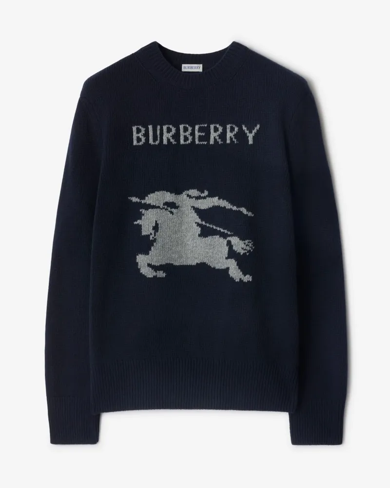 Burberry Pullover aus Wolle und Kaschmir mit EKD-Motiv Marineblau