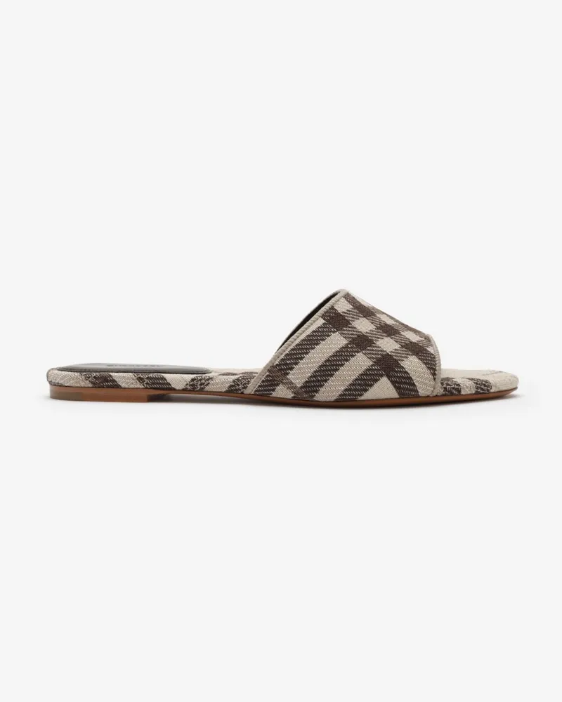 Burberry Slides „Sloane“ in Check , Size Hellbeige