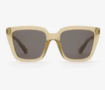 Eckige Sonnenbrille mit Check-Gravur