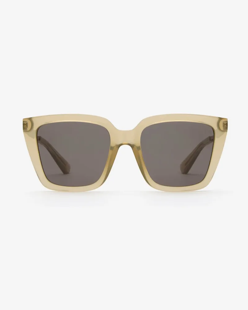 Burberry Eckige Sonnenbrille mit Check-Gravur Hellbeige
