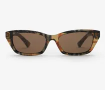 Sonnenbrille in Check mit Farbverlauf und rechteckiger Fassung