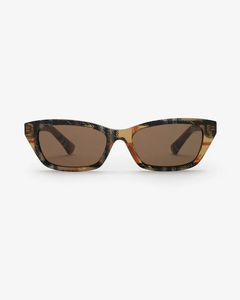 Burberry Sonnenbrille in Check mit Farbverlauf und rechteckiger Fassung Sand