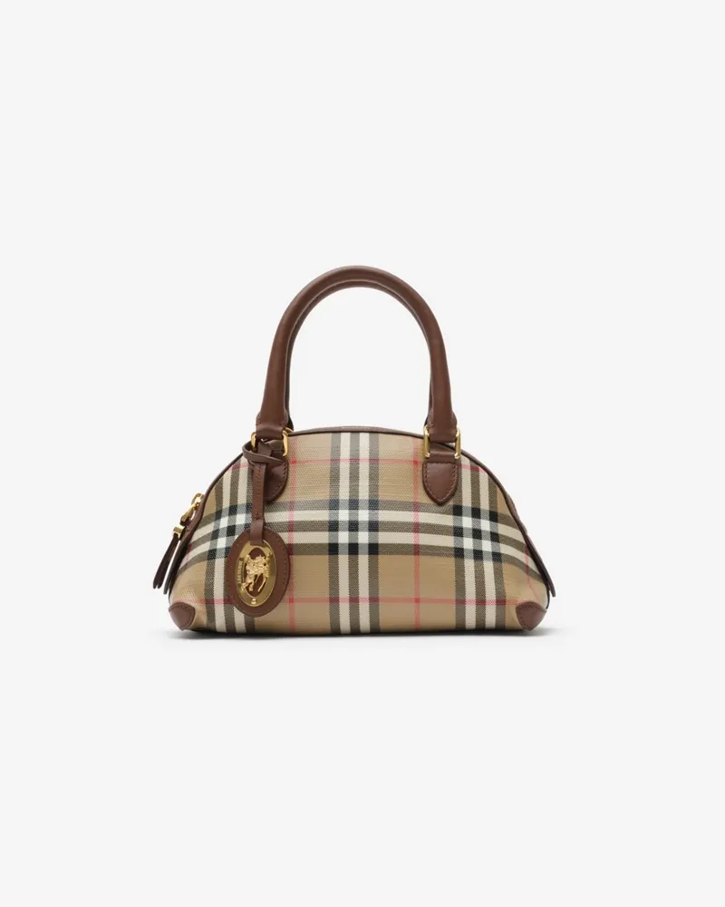 Burberry Tasche im Kleinformat in Check Vintage-beige