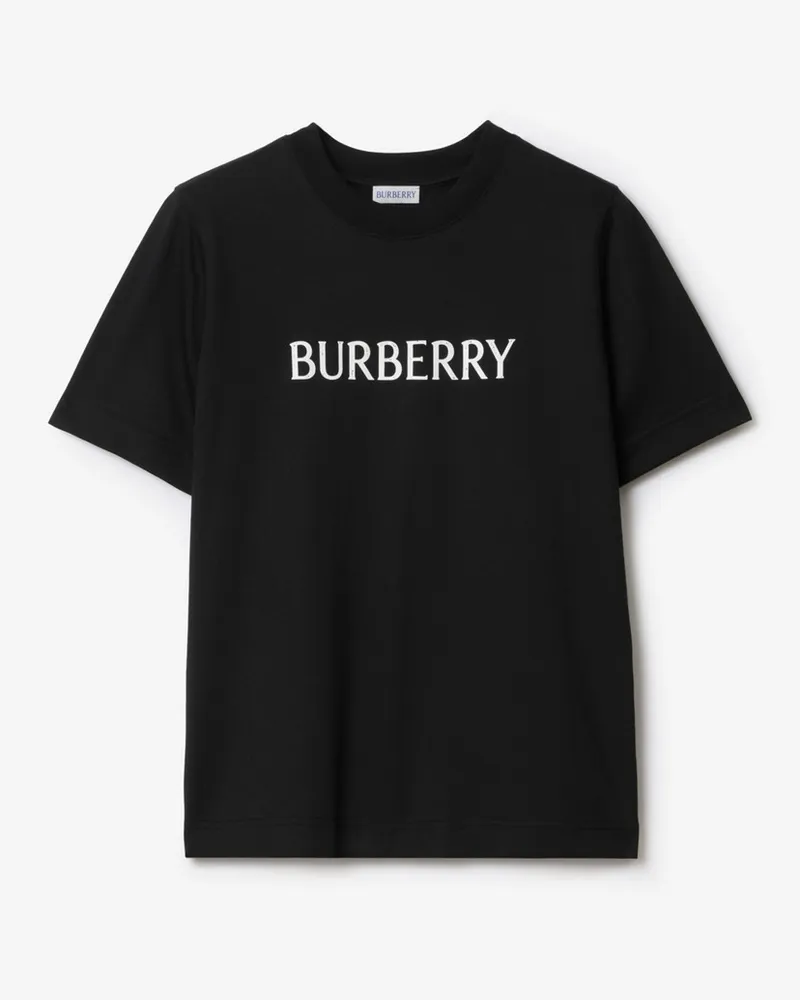 Burberry Baumwoll-T-Shirt mit Logo , Size Black