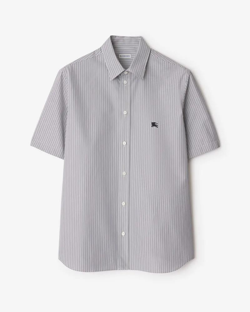 Burberry Klassisches Baumwollhemd mit Streifenmuster Schwarz