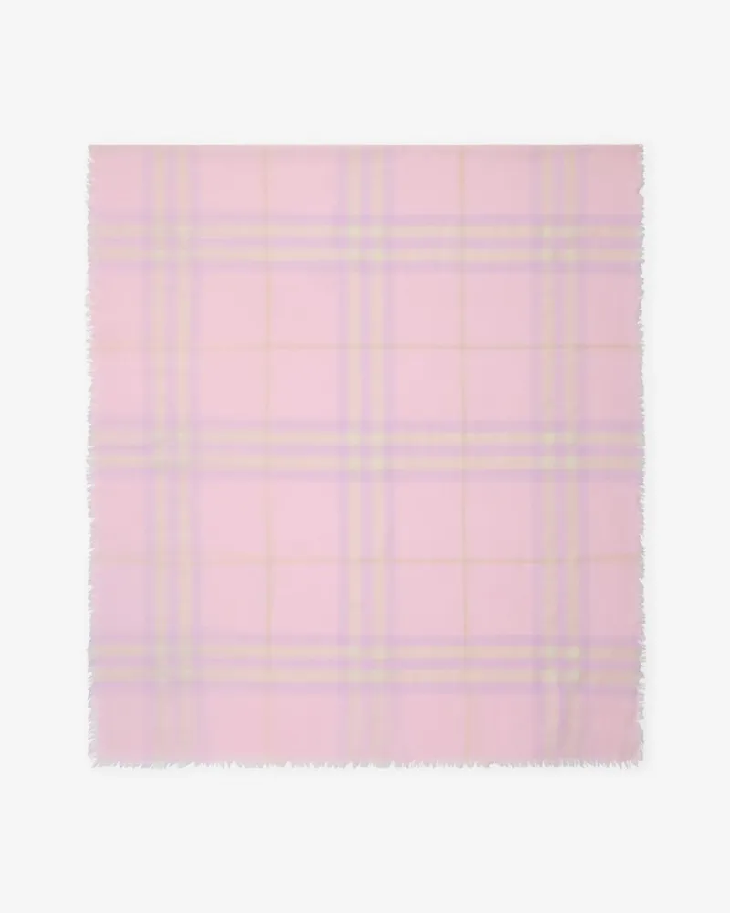Burberry Breiter Wollschal in Check Fondant-rosa