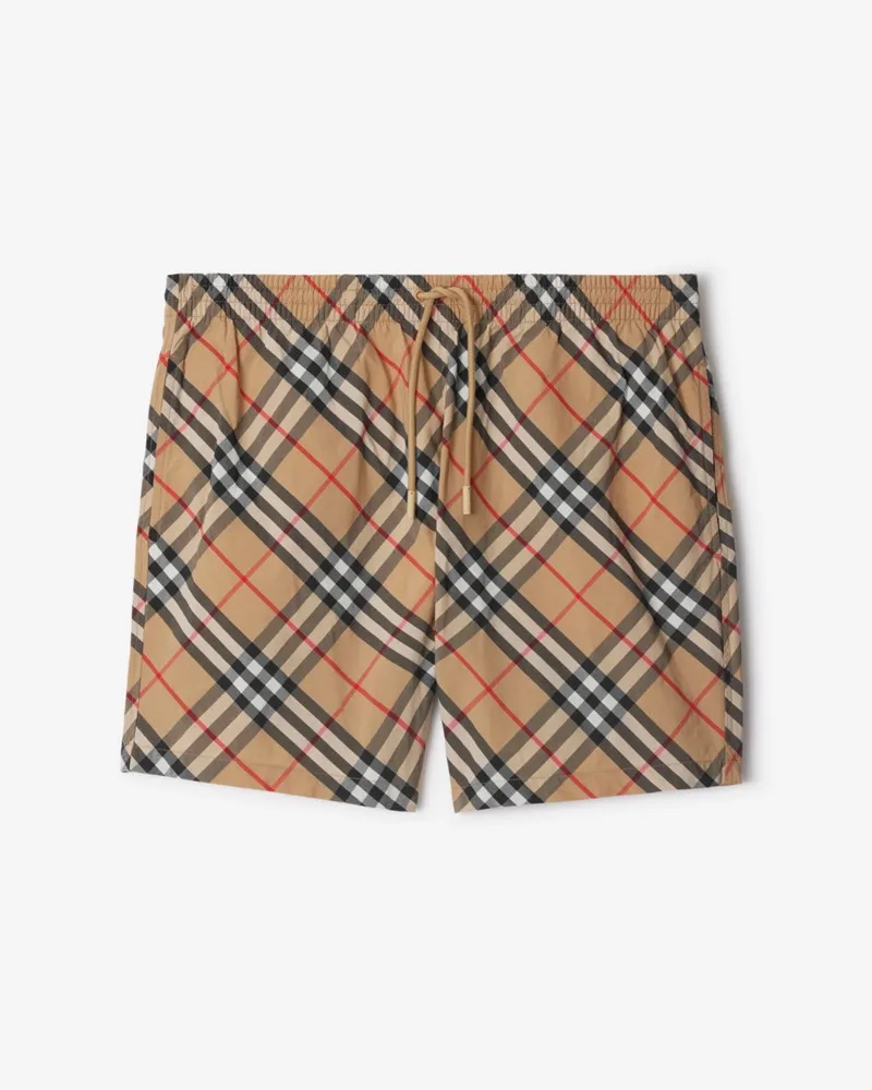 Burberry Schwimmshorts in Check , Size Sand-beige