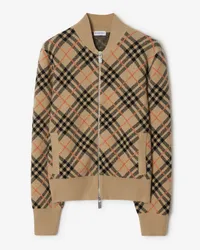 Burberry Kaschmir-Bomberjacke in Check Sand