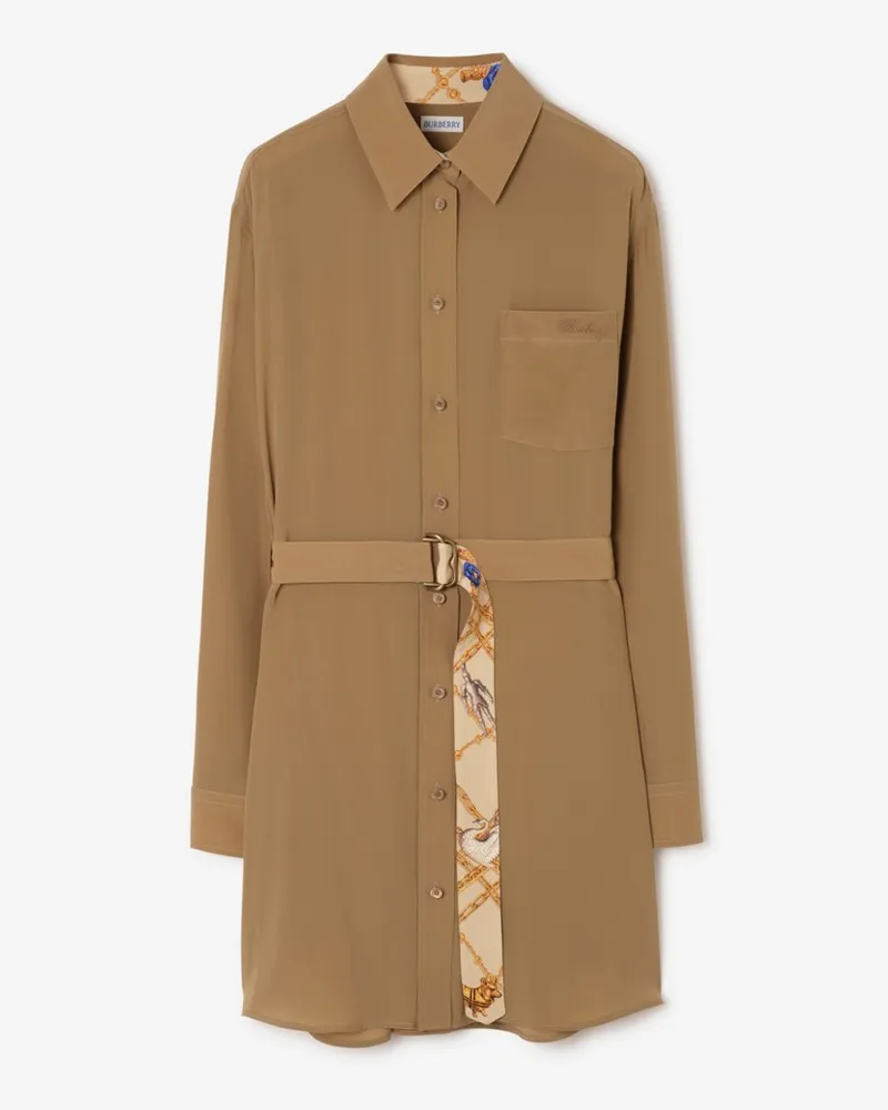 Burberry Hemdkleid aus Crêpe-de-Chine-Seide , Size Puddle