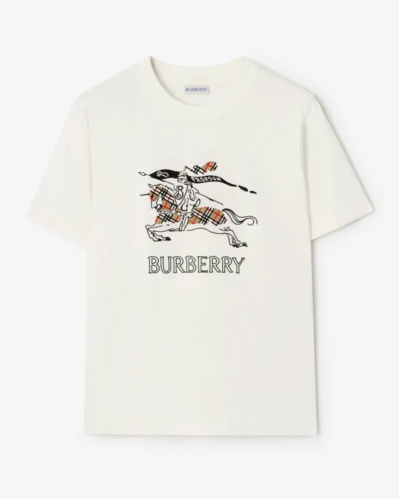 Burberry Baumwoll-T-Shirt mit Knight-Zeichnung Chalk