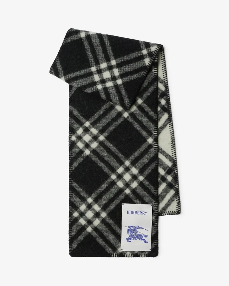 Burberry Wollschal mit Karomuster Schwarz