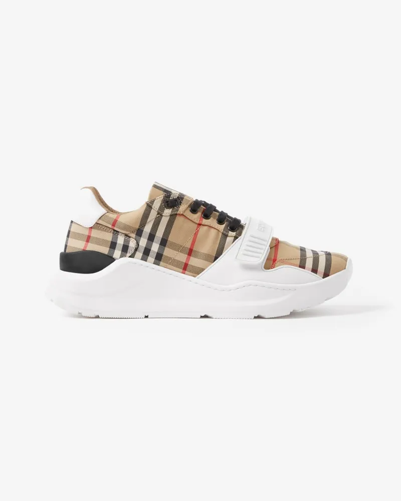 Burberry Sneaker aus Check-Gewebe Vintage-beige