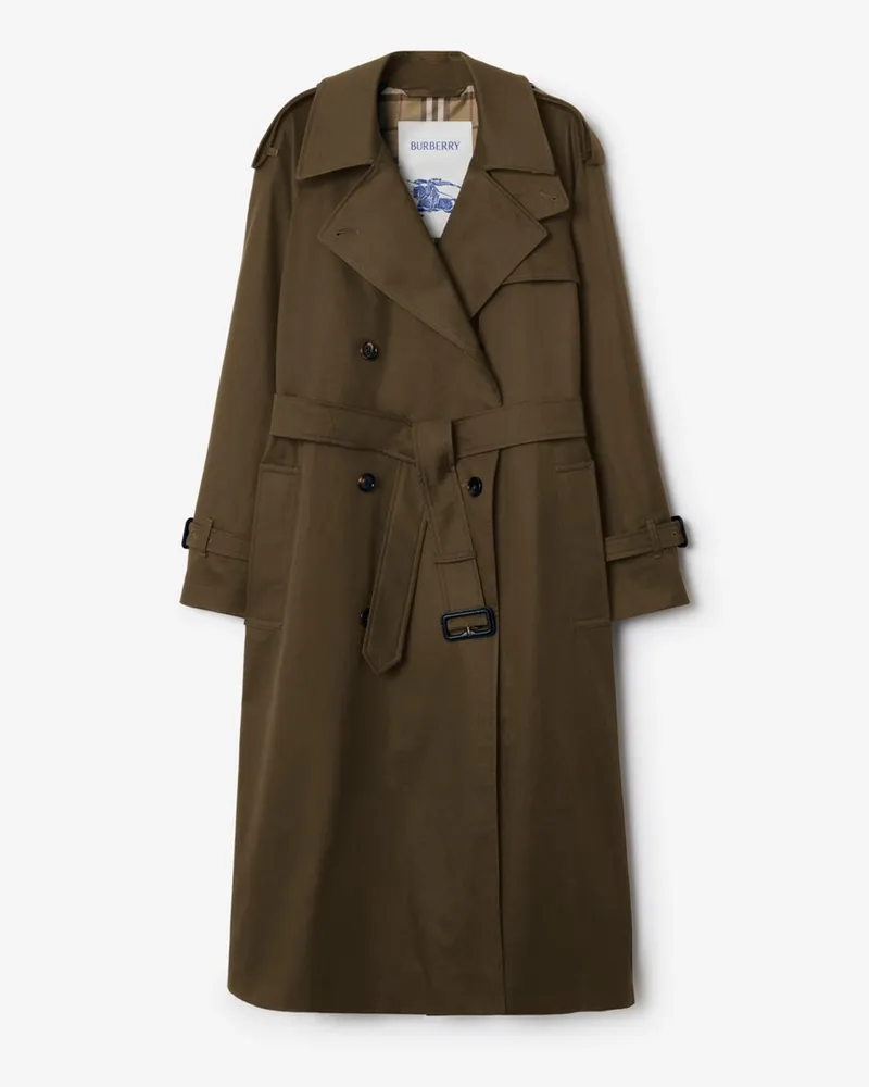 Burberry Langer Trenchcoat „Castleford“ , Size Green