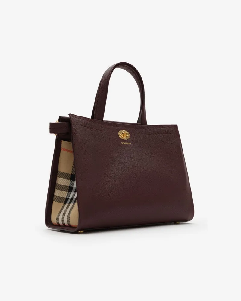 Burberry Kleine Henkeltasche „Cotswolds“ in Check Vinyard-rot
