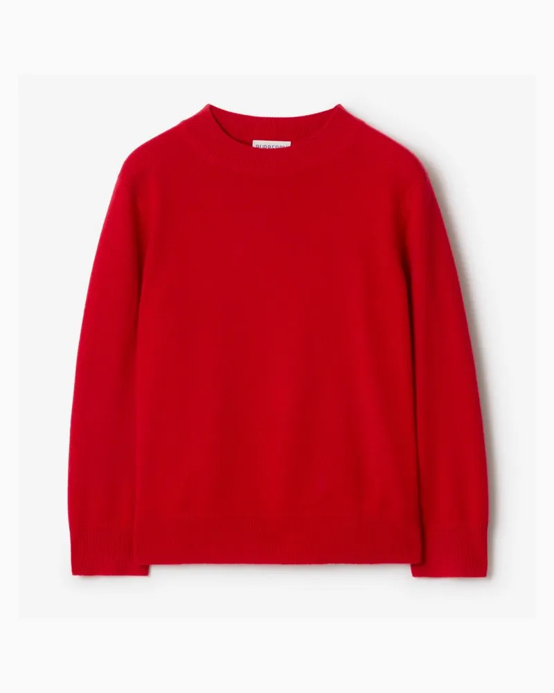 Burberry Woll-Kaschmir-Pullover mit Check-Patch Pillar-rot