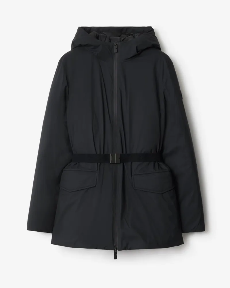 Burberry Kurzer Nylon-Kapuzenmantel Schwarz