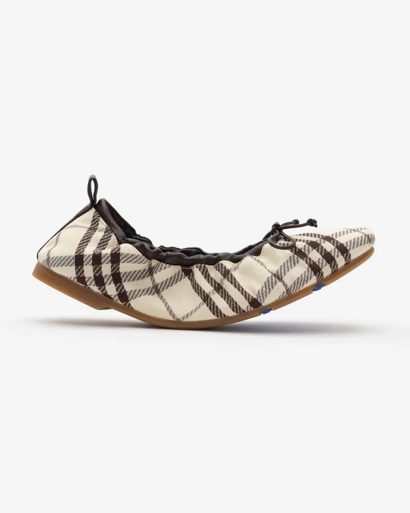 Burberry Ballerinas „Fawn“ in Check , Size Hellbeige