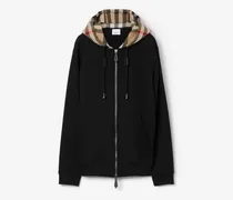 Baumwolljacke mit Check-Kapuze