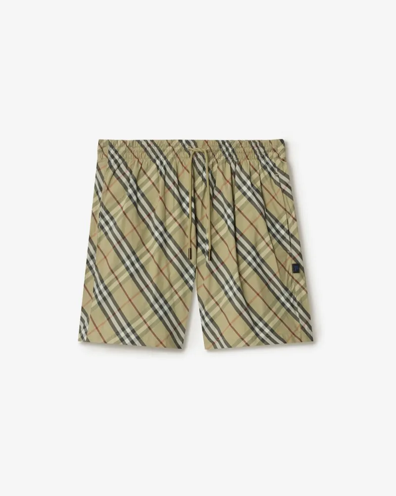 Burberry Schwimmshorts in Check , Size Glade-grün