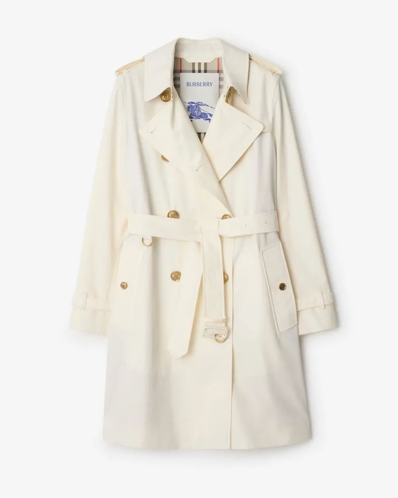 Burberry Mittellanger Trenchcoat „Kensington“ aus Gabardine , Size Cotton