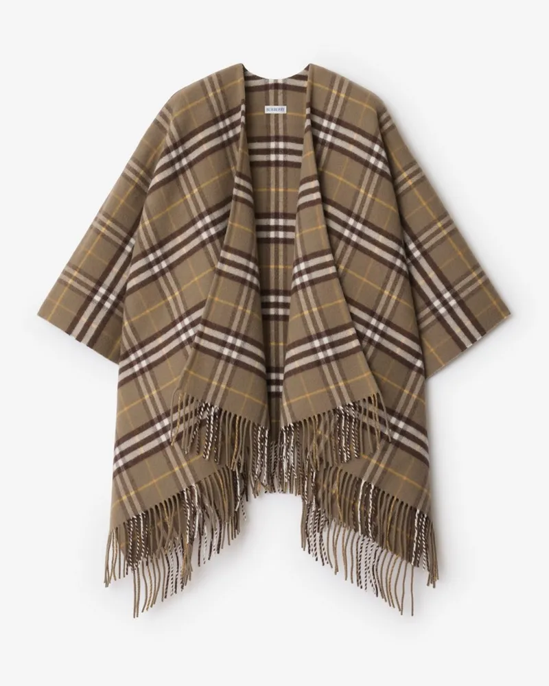 Burberry Woll-Kaschmir-Cape in Check Vole