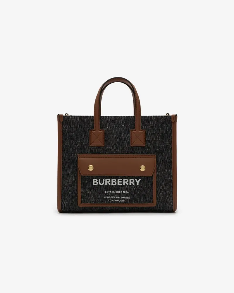 Burberry Henkeltasche „Freya“ im Kleinformat Navy-blau