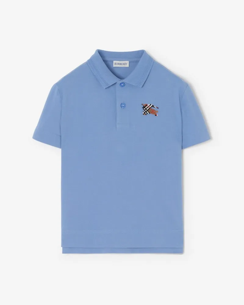 Burberry Baumwoll-Poloshirt mit Knight in Check , Size Lt