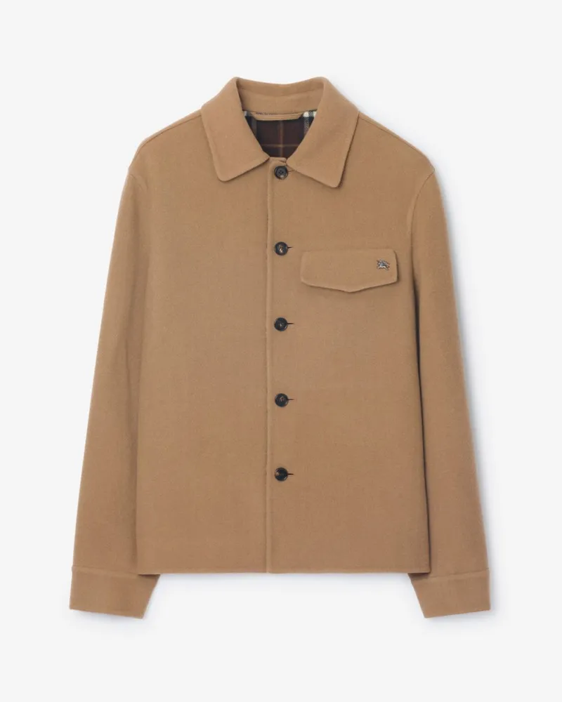Burberry Hemdjacke aus Wolle Camelfarben