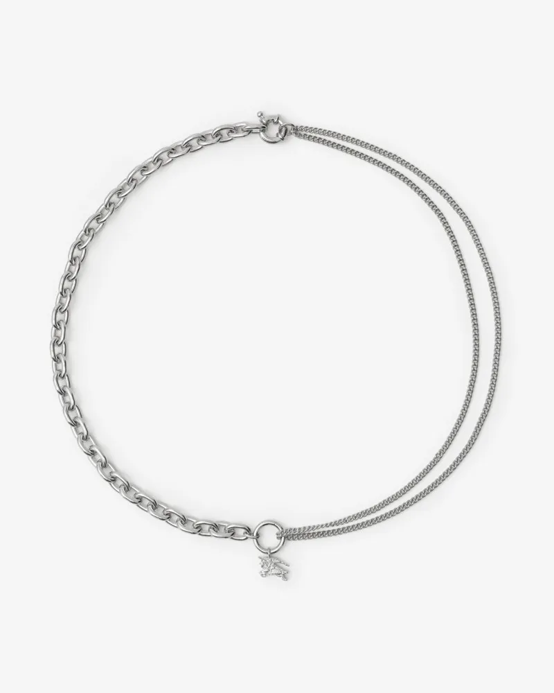 Burberry Doppelte Gliederkette mit Knight Silver