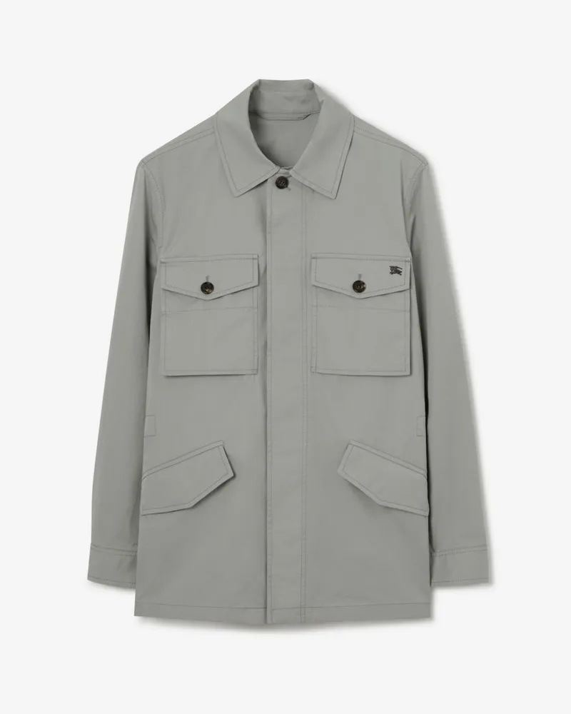 Burberry Baumwolltwill-Jacke „Bradmore Rainy-grau
