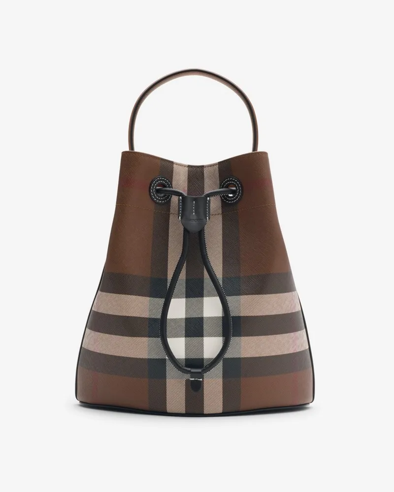 Burberry Kleine Bucket Bag in Check Dunkles