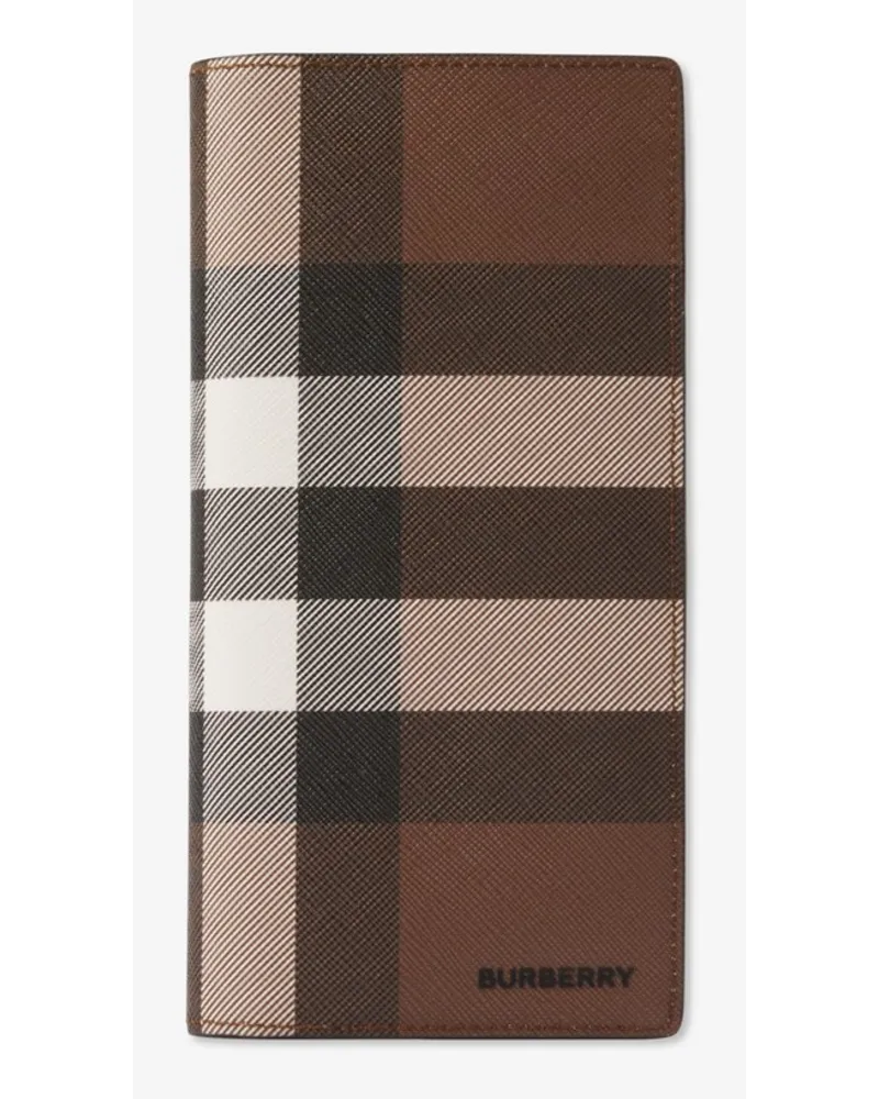 Burberry Brieftasche im Kontinentalformat aus Check-Gewebe und Leder Dunkles