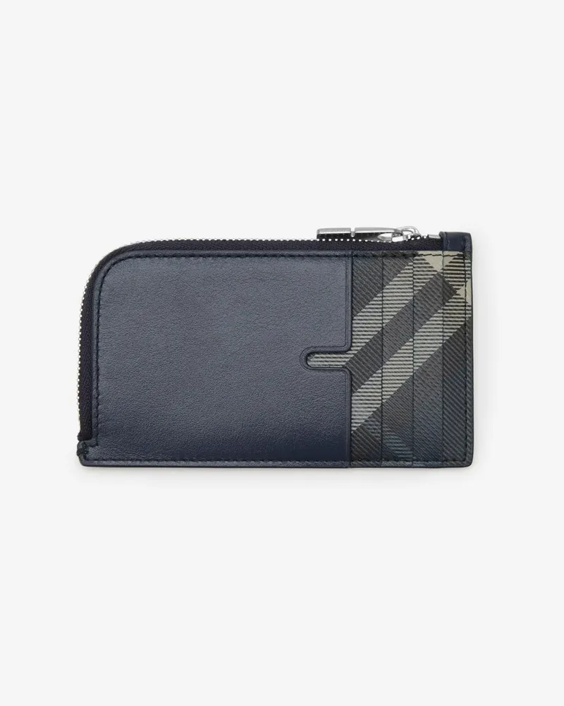 Burberry Kartenetui mit Check-Akzent und Reißverschluss Midnight-blau