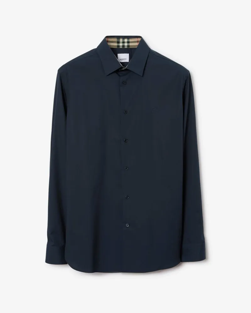 Burberry Stretchbaumwollhemd Marineblau