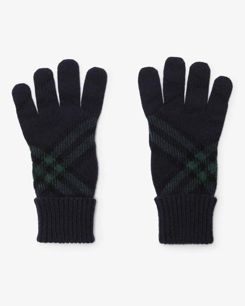 Burberry Kaschmirmisch-Handschuhe in Check , Size Black