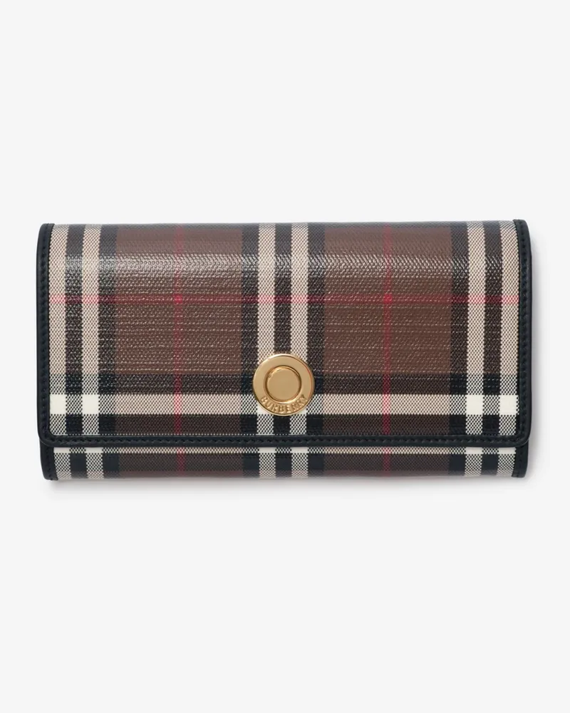 Burberry Brieftasche in Check im Kontinentalformat Chocolate