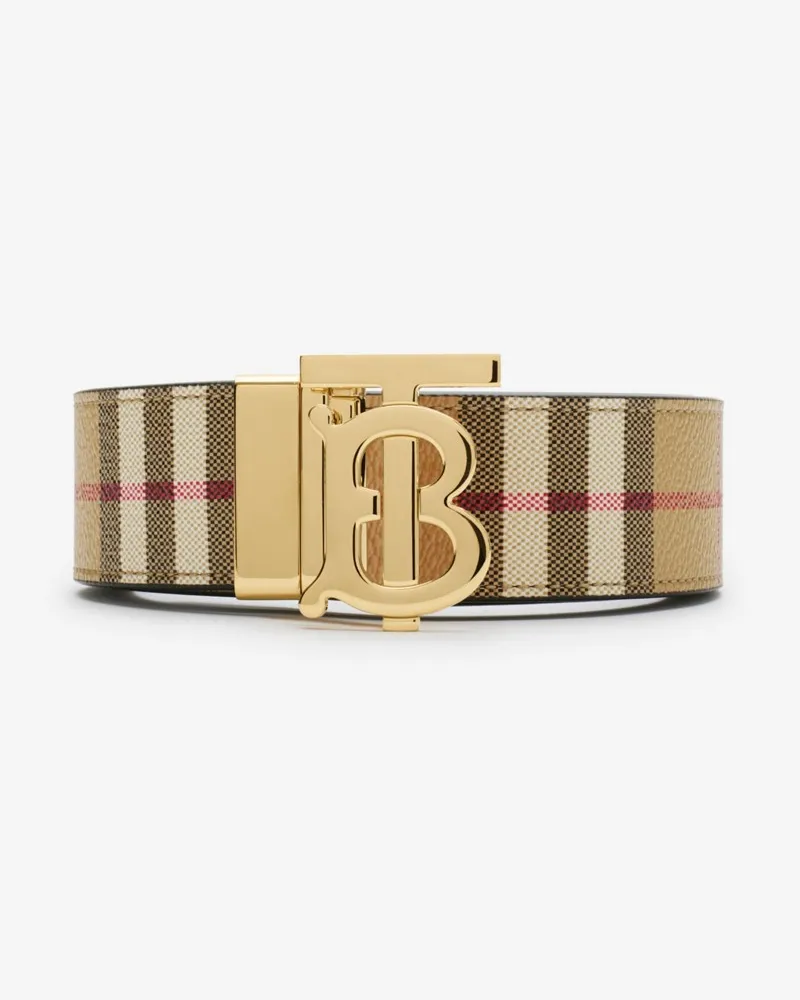 Burberry Wendbarer TB-Gürtel mit Check Vintage-beige