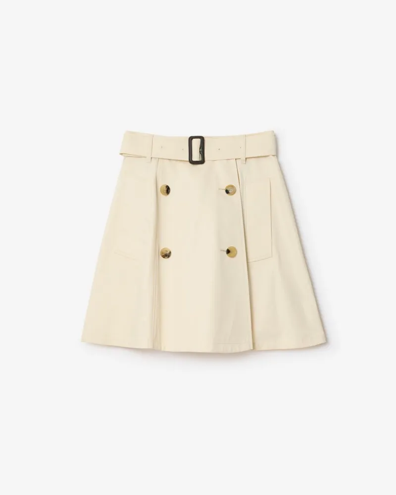 Burberry Mini-Trenchrock aus Gabardine Ceramic-weiß