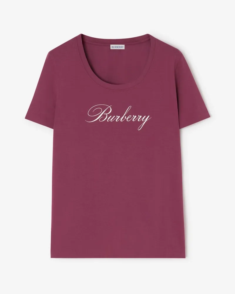 Burberry Logo-T-Shirt aus Stretchbaumwolle Dunkles