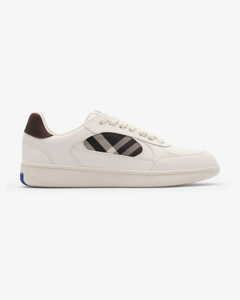 Burberry Sneaker „Terrace“ aus Leder mit Check Cotton-beige