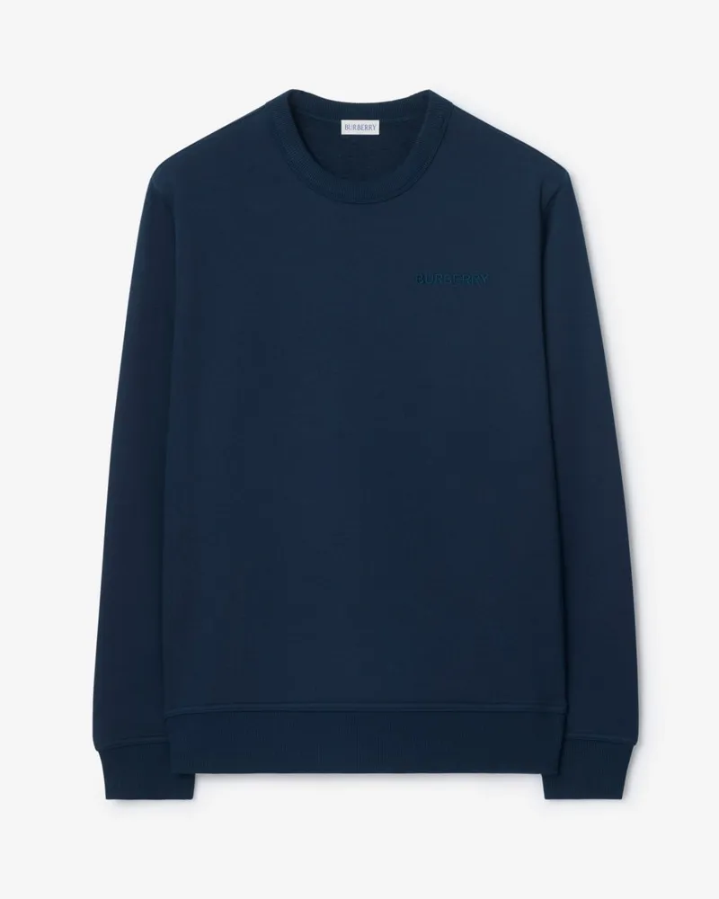 Burberry Baumwollsweatshirt mit Logo Tintenblau