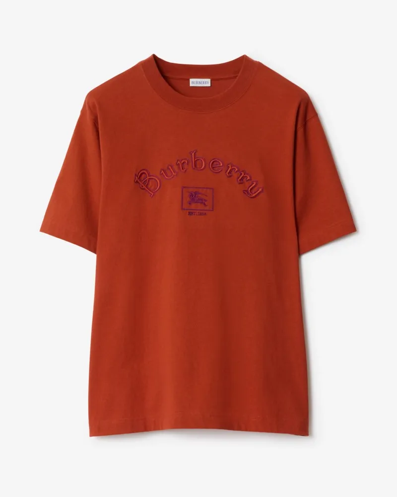 Burberry Baumwoll-T-Shirt mit Gothic-Logo Feuerrot