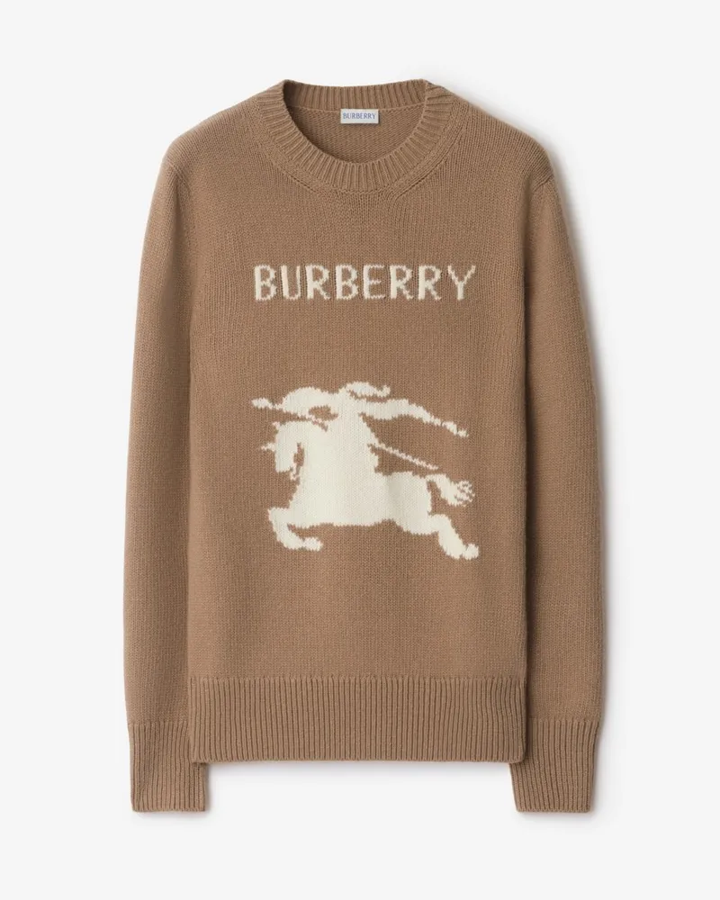 Burberry Pullover aus Wolle und Kaschmir mit EKD-Motiv Camelfarben