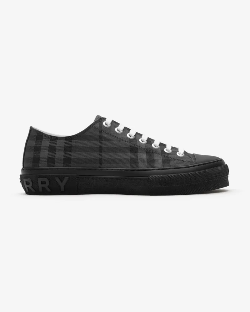 Burberry Nylonmisch-Sneaker in Check , Size Iron-grau