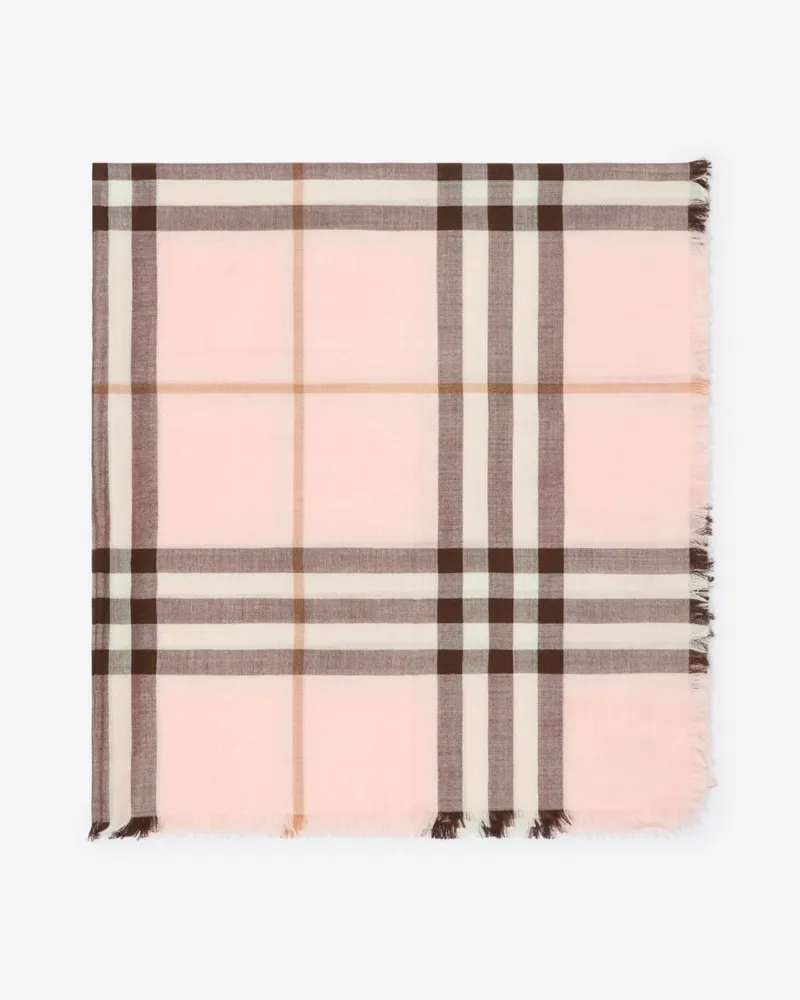 Burberry Wendbarer Woll-Seiden-Schal in Check Bow-rosa