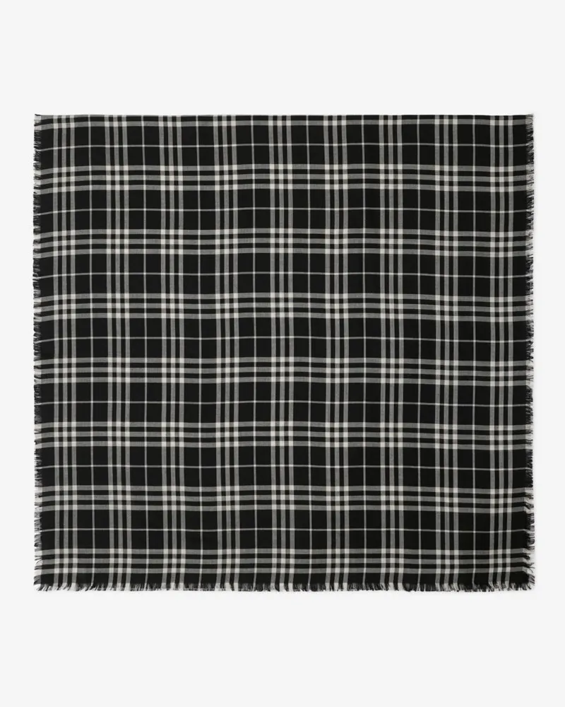 Burberry Kaschmir-Seiden-Schal in Check Schwarz