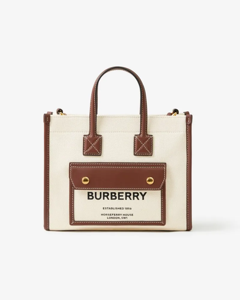 Burberry Henkeltasche „Freya“ im Kleinformat Beige