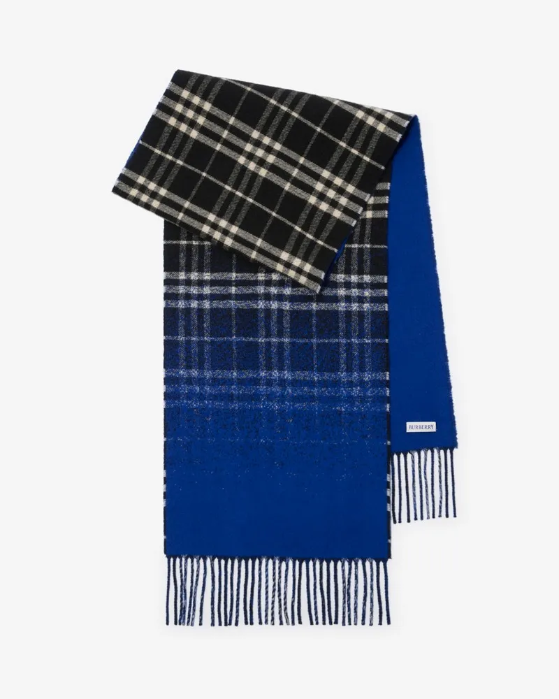 Burberry Kaschmirschal in Check mit Farbverlauf Schwarz
